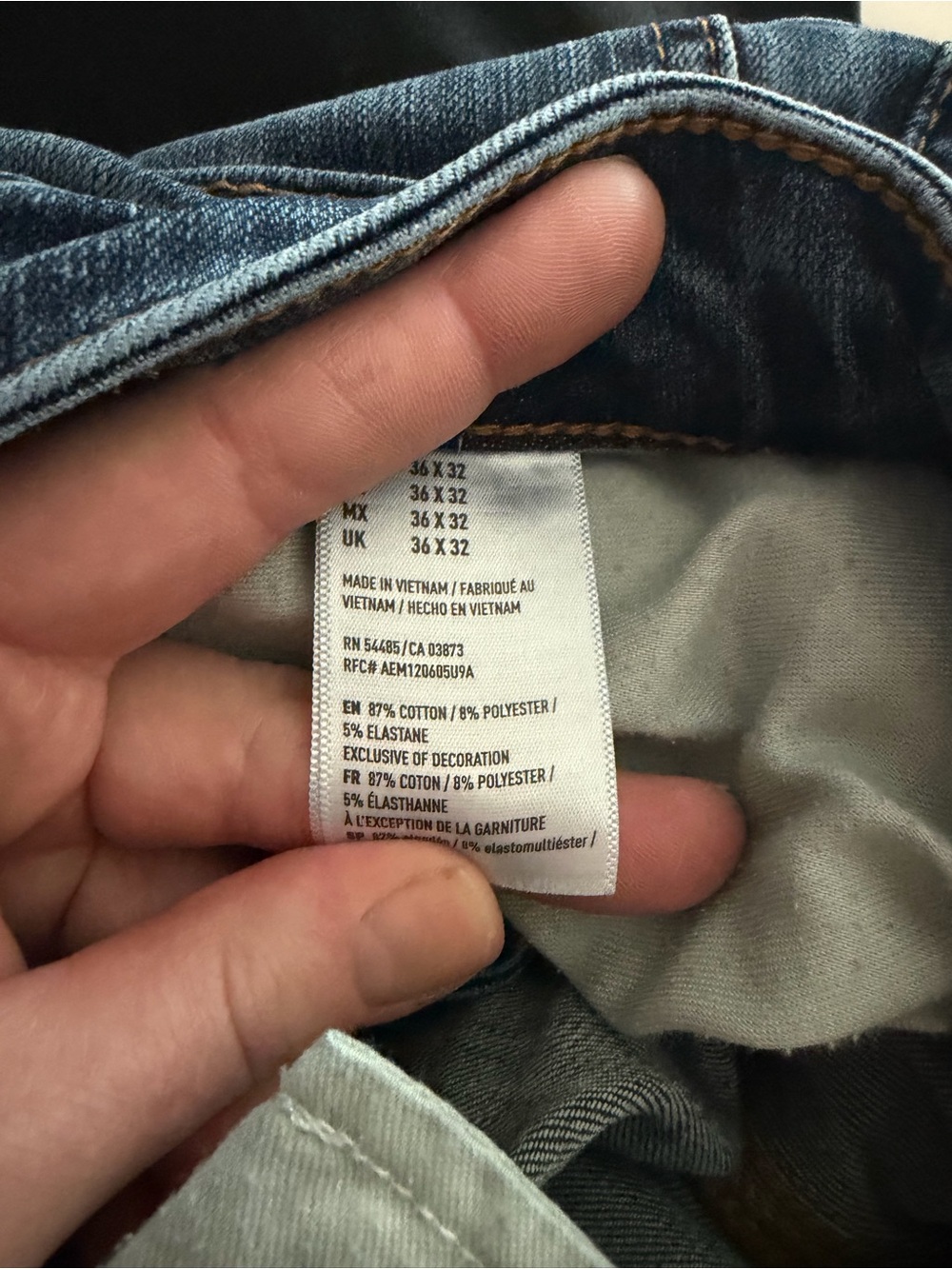 American Eagle AirFlex+ 4 Slim Fit Medium Wash Straight Leg Jeans 36x32 - Picture 7 of 7